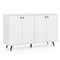 White Black Buffet Sideboard 4 Door Storage Cabinet Adjustable Shelves